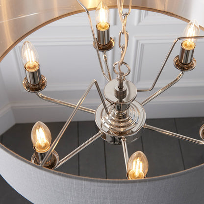 Highclere 6 Pendant - Nickel