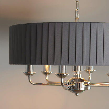 Highclere 6 Pleated Pendant - Nickel