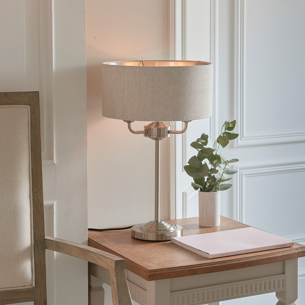 Highclere 3 Table Lamp - Chrome