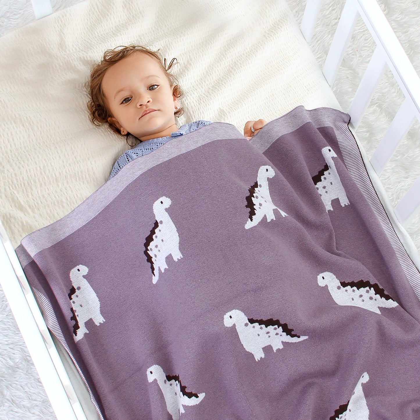 Baby Blankets Knitted | Dinosaur Design