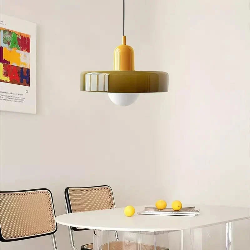 LumyHome | Bauhaus Hängeleuchte aus farbigem Glas