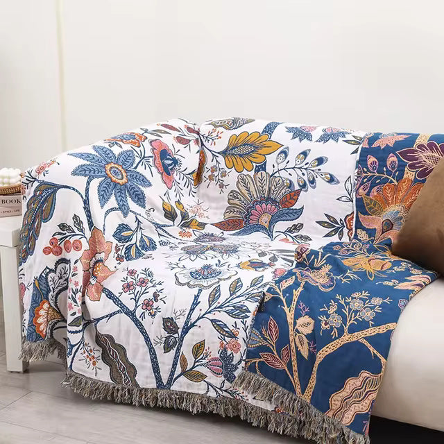 Bedroom Blanket Floral Bed Throw | Large