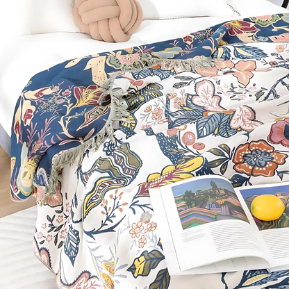 Bedroom Blanket Floral Bed Throw | Large