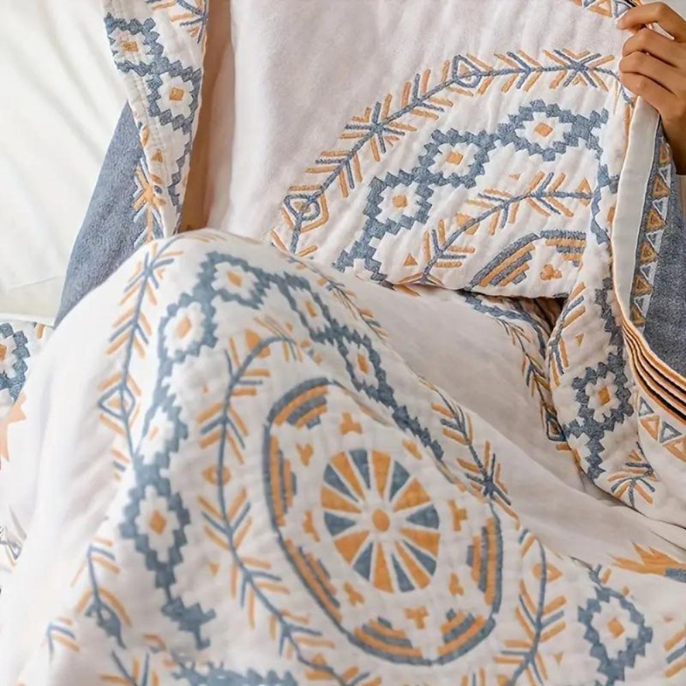 Bedroom Blanket Patterned Bed Throw | Large