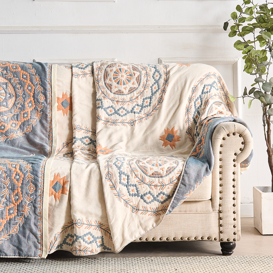 Bedroom Blanket Patterned Bed Throw | Large
