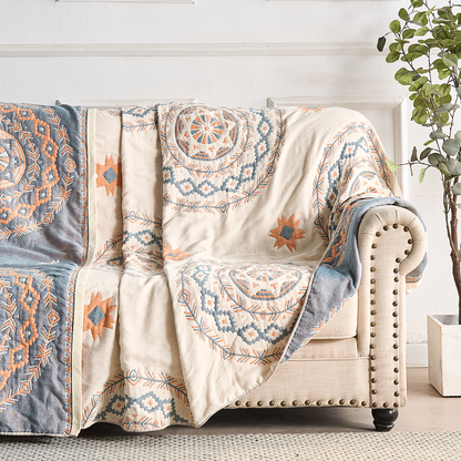 Bedroom Blanket Patterned Bed Throw | Large