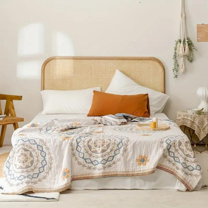 Bedroom Blanket Patterned Bed Throw | Large
