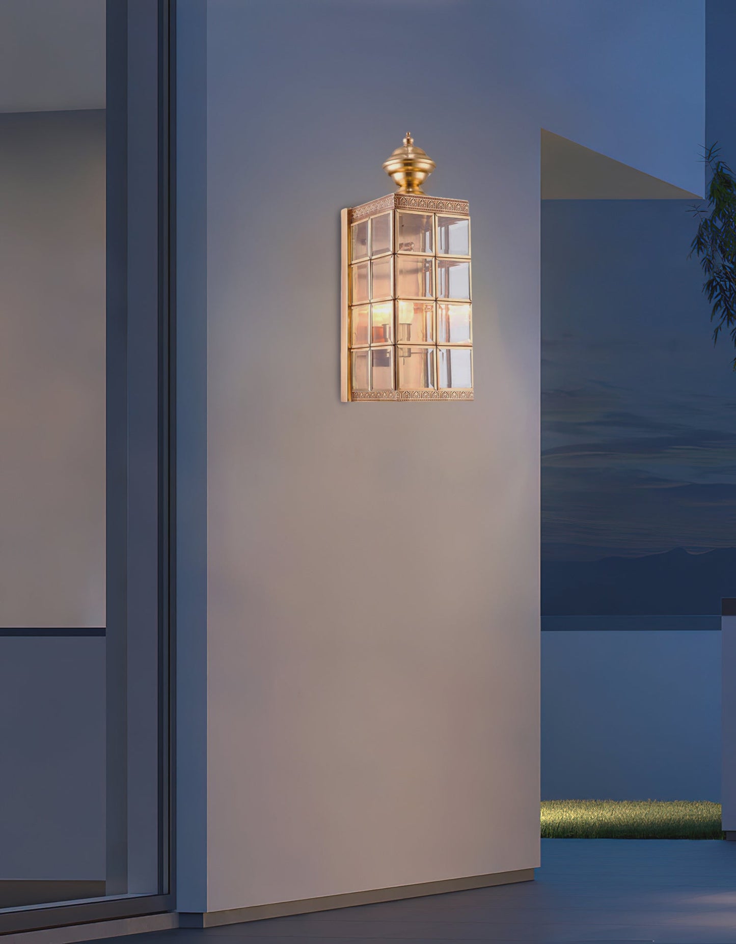 Brass Minimalist Outdoor Wall Light