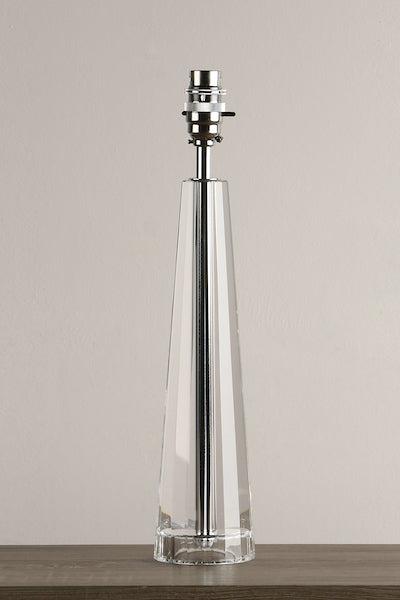 Crystal Table Lamp | Hand-Cut Glass Obelisk Design