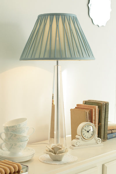 Crystal Table Lamp | Hand-Cut Glass Obelisk Design