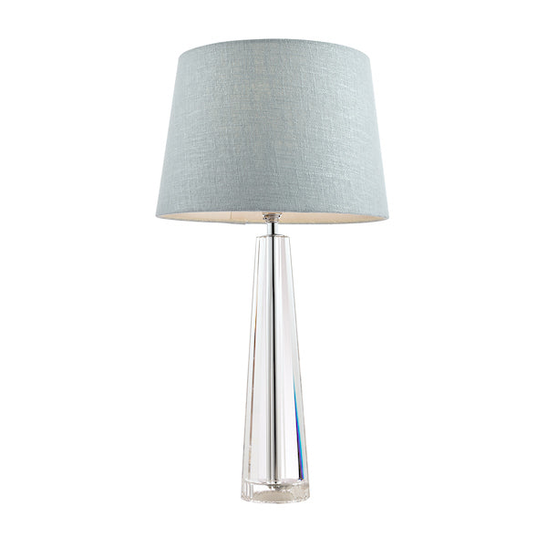 Crystal Table Lamp | Hand-Cut Glass Obelisk Design