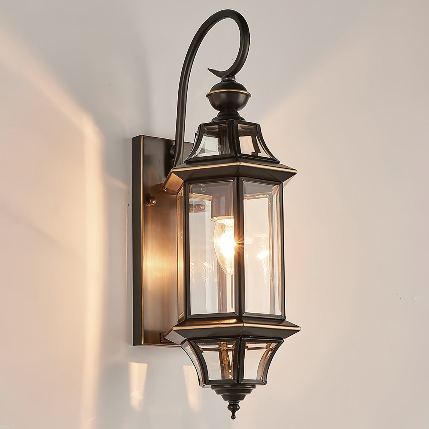 European Style Garden Brass Wall Lamp