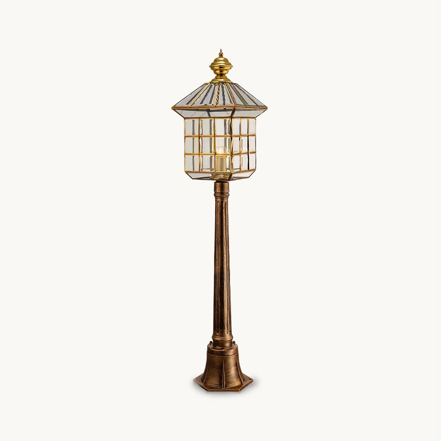 European Style Garden Retro Brass Column Lamp