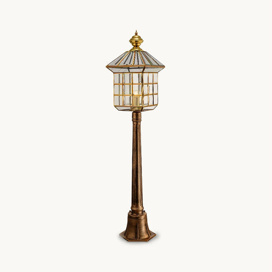 European Style Garden Retro Brass Column Lamp