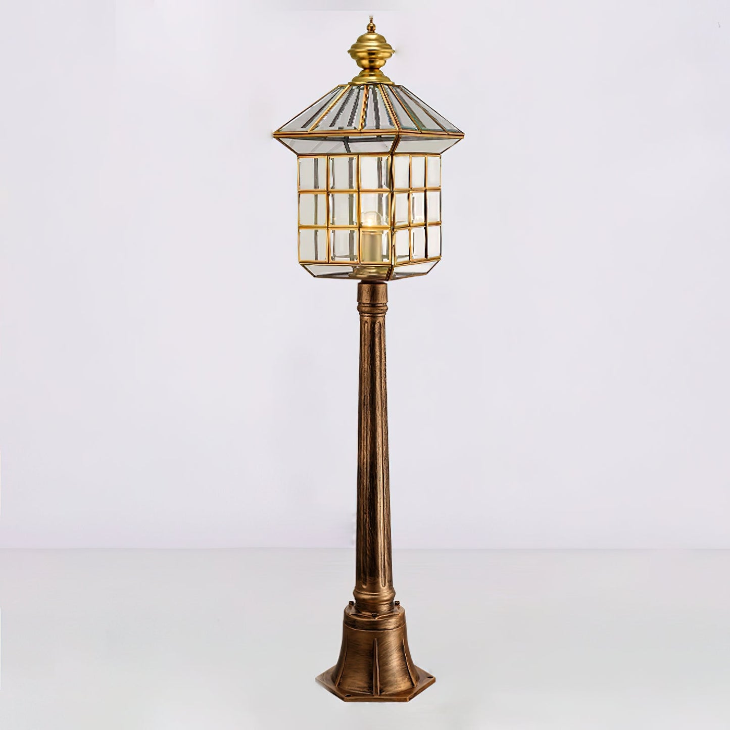 European Style Garden Retro Brass Column Lamp
