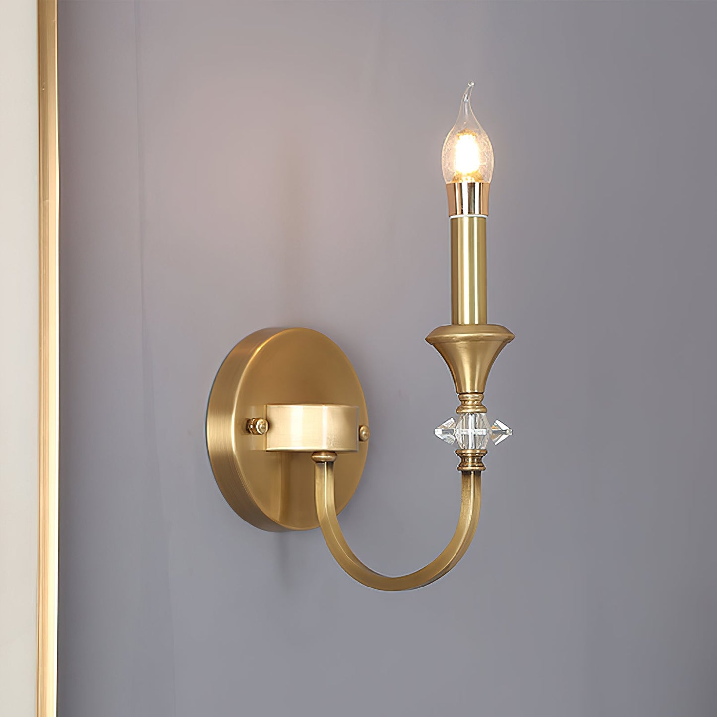 French Medieval Candlestick Wall Lamp