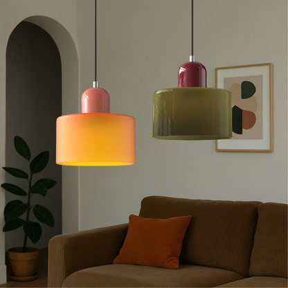 LumyHome | Coloured glass Bauhaus pendant light