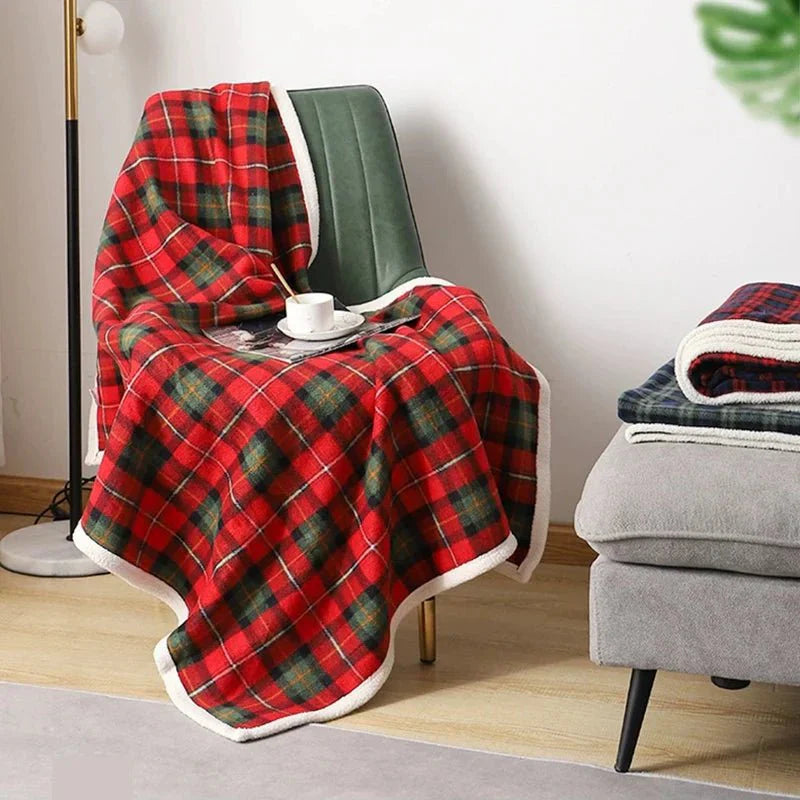 Plaid Blanket Throw for Sofa & Bed | Large