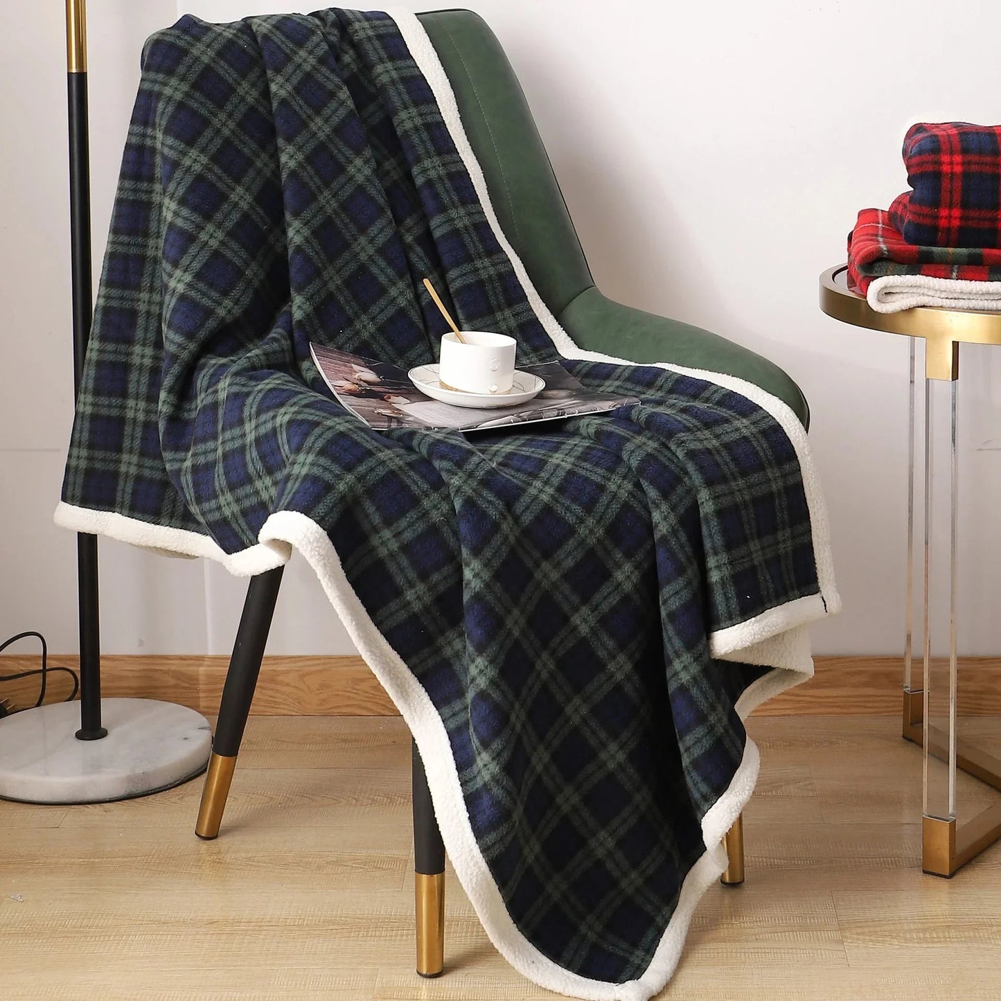 Plaid Blanket Throw for Sofa & Bed | Large