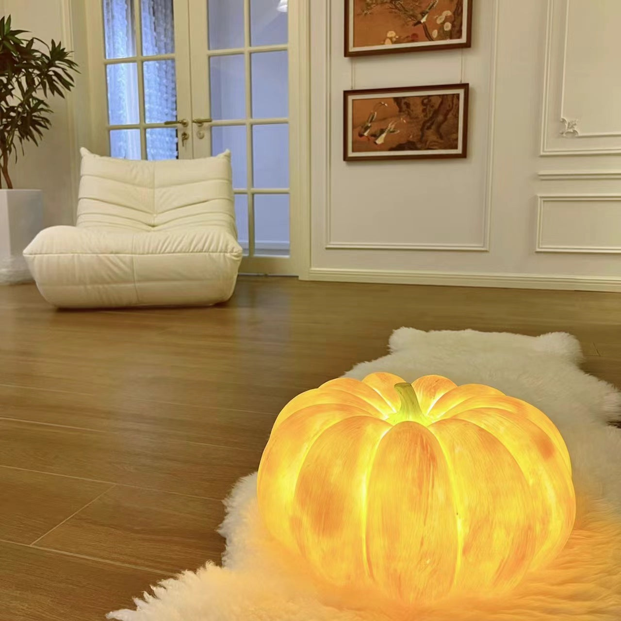 Pumpkin Resin Table Lamp