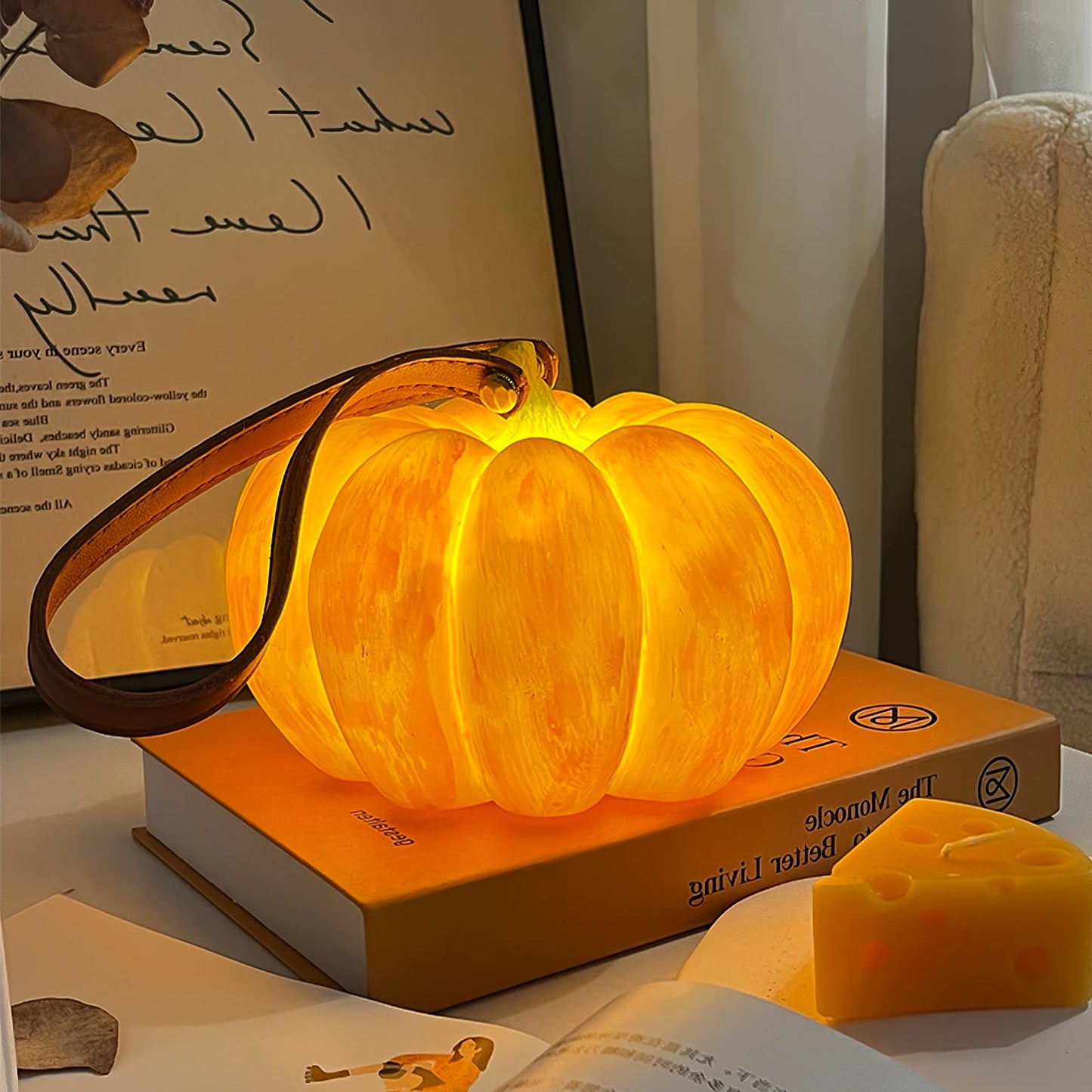 Pumpkin Resin Table Lamp