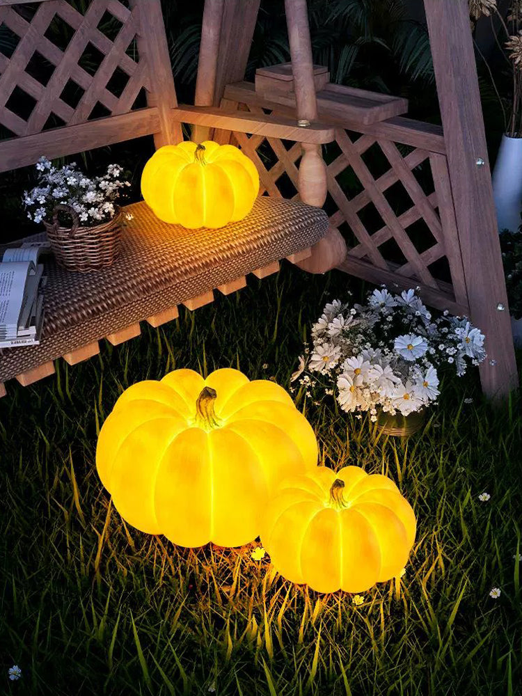 Pumpkin Resin Table Lamp