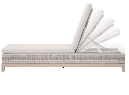Tapestry Outdoor Chaise Lounge Taupe & White Flat Rop
