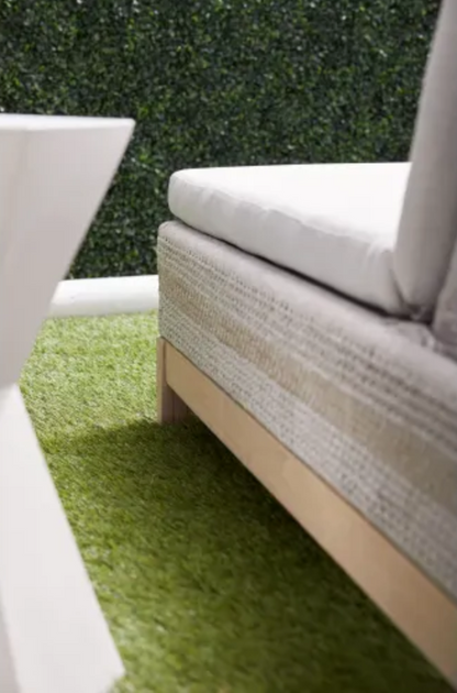 Tapestry Outdoor Chaise Lounge Taupe & White Flat Rop