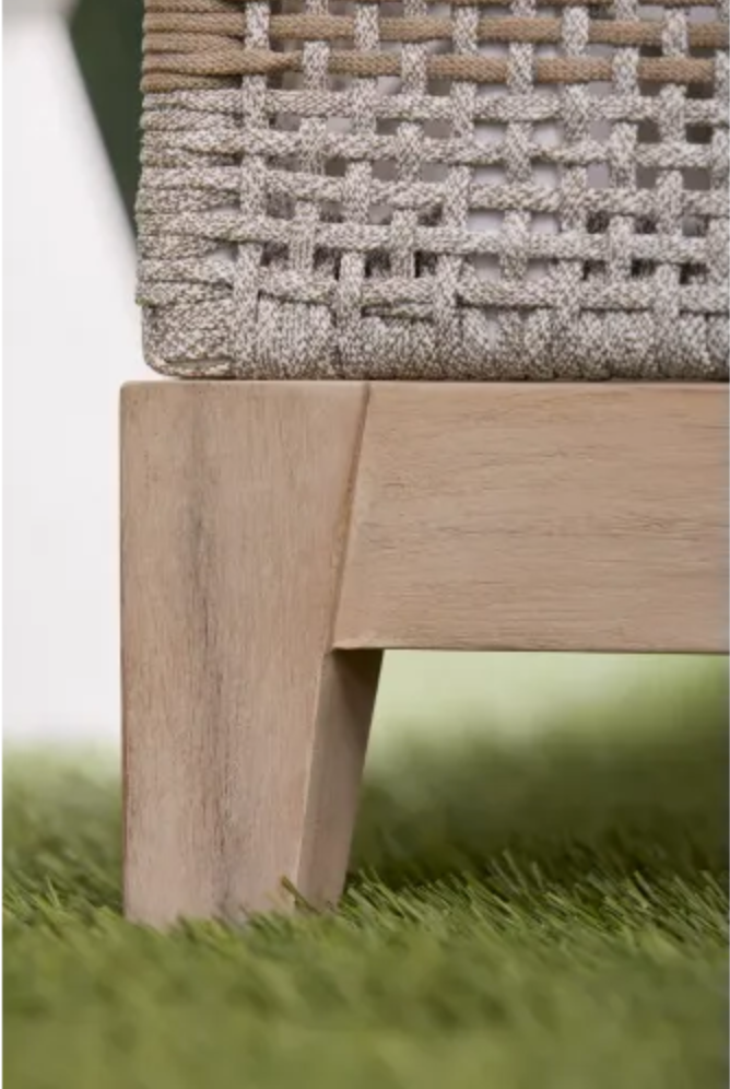 Tapestry Outdoor Chaise Lounge Taupe & White Flat Rop