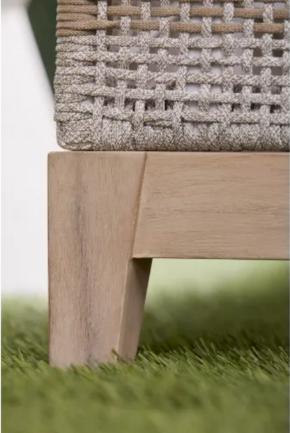 Tapestry Outdoor Chaise Lounge Taupe & White Flat Rop