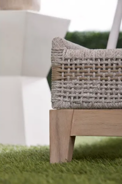 Tapestry Outdoor Chaise Lounge Taupe & White Flat Rop