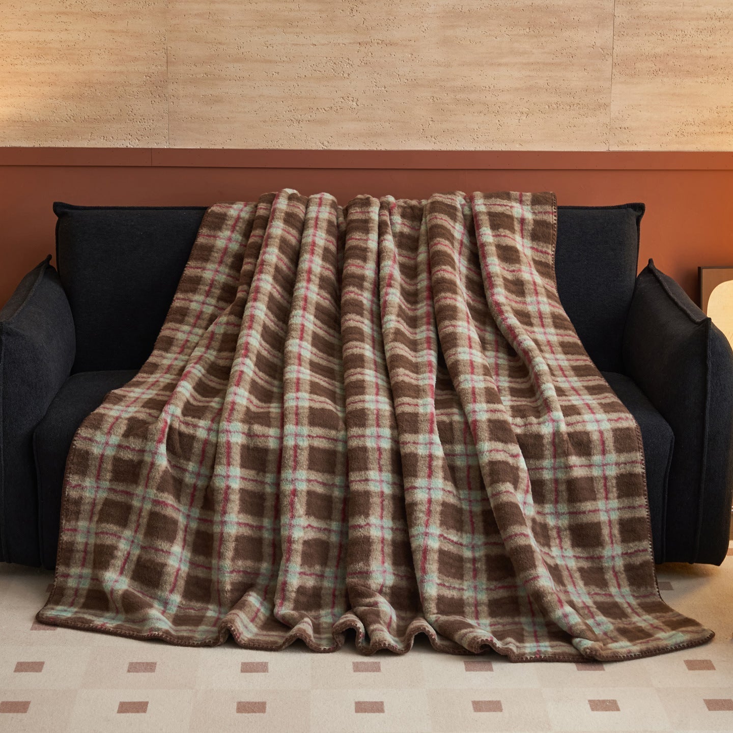 Sofa Throws Check Fleece Living Room | Tartan