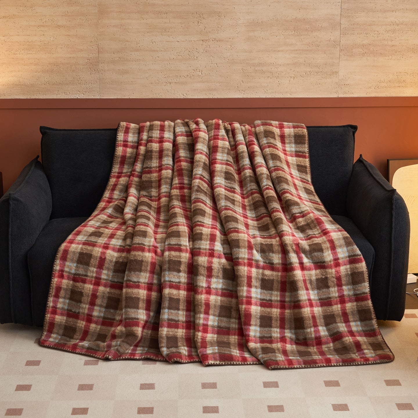 Sofa Throws Check Fleece Living Room | Tartan