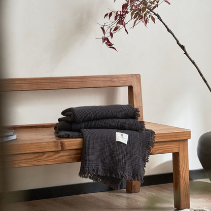 Sofa Throws Textured Fringe Living Room Blankets | Neutral