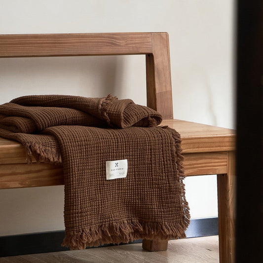 Sofa Throws Textured Fringe Living Room Blankets | Neutral