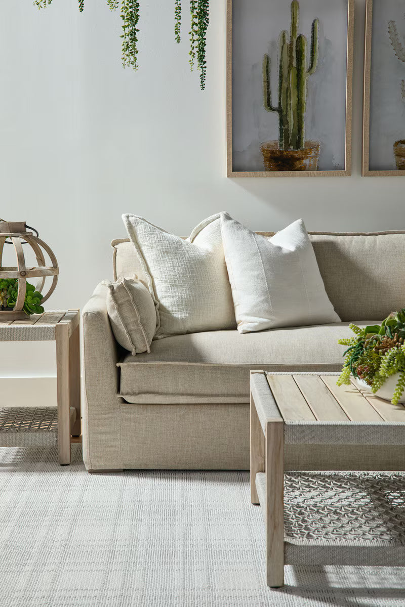 Essentials For Living Thea Outdoor 90" Taper Arm Slipcover Sofa