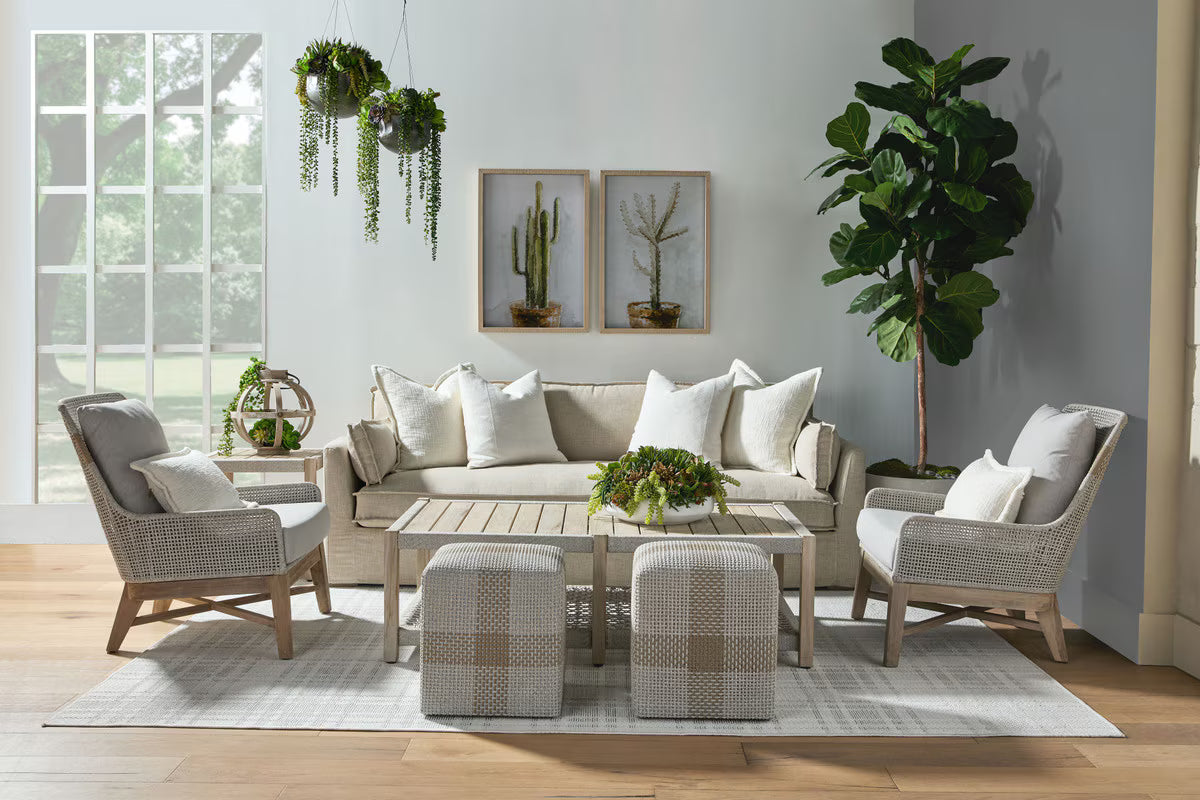 Essentials For Living Thea Outdoor 90" Taper Arm Slipcover Sofa