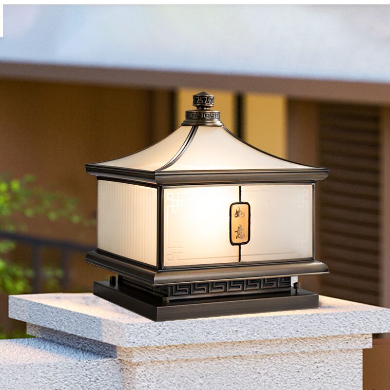 Vintage Brass Garden Post Lamp
