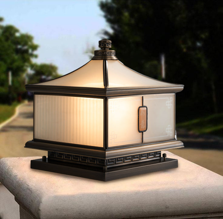 Vintage Brass Garden Post Lamp