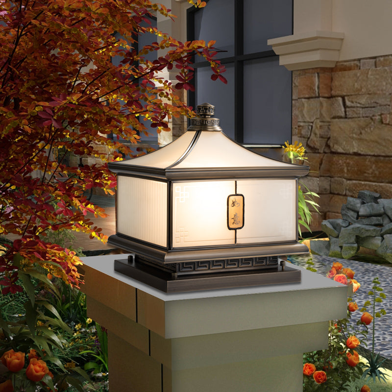 Vintage Brass Garden Post Lamp