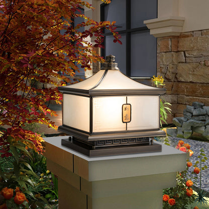 Vintage Brass Garden Post Lamp