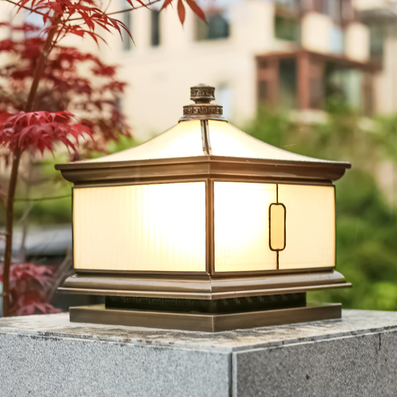 Vintage Brass Garden Post Lamp