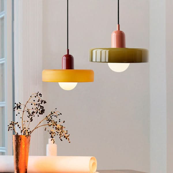 LumyHome | Bauhaus Hängeleuchte aus farbigem Glas