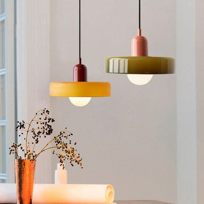 LumyHome | Bauhaus Hängeleuchte aus farbigem Glas