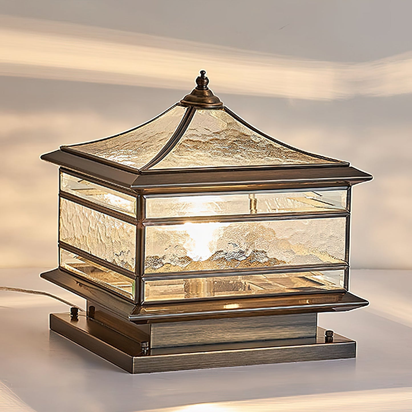 Waterproof Tempered Glass Column Light