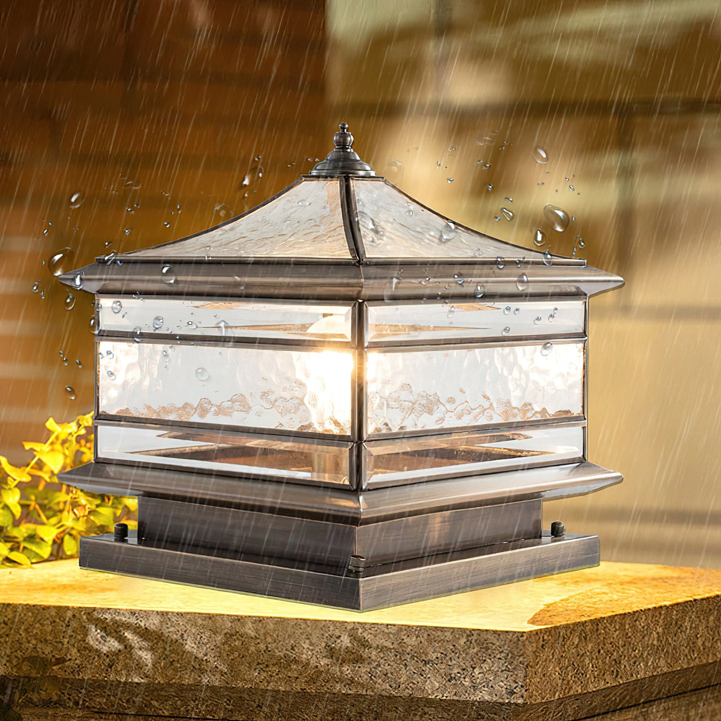 Waterproof Tempered Glass Column Light