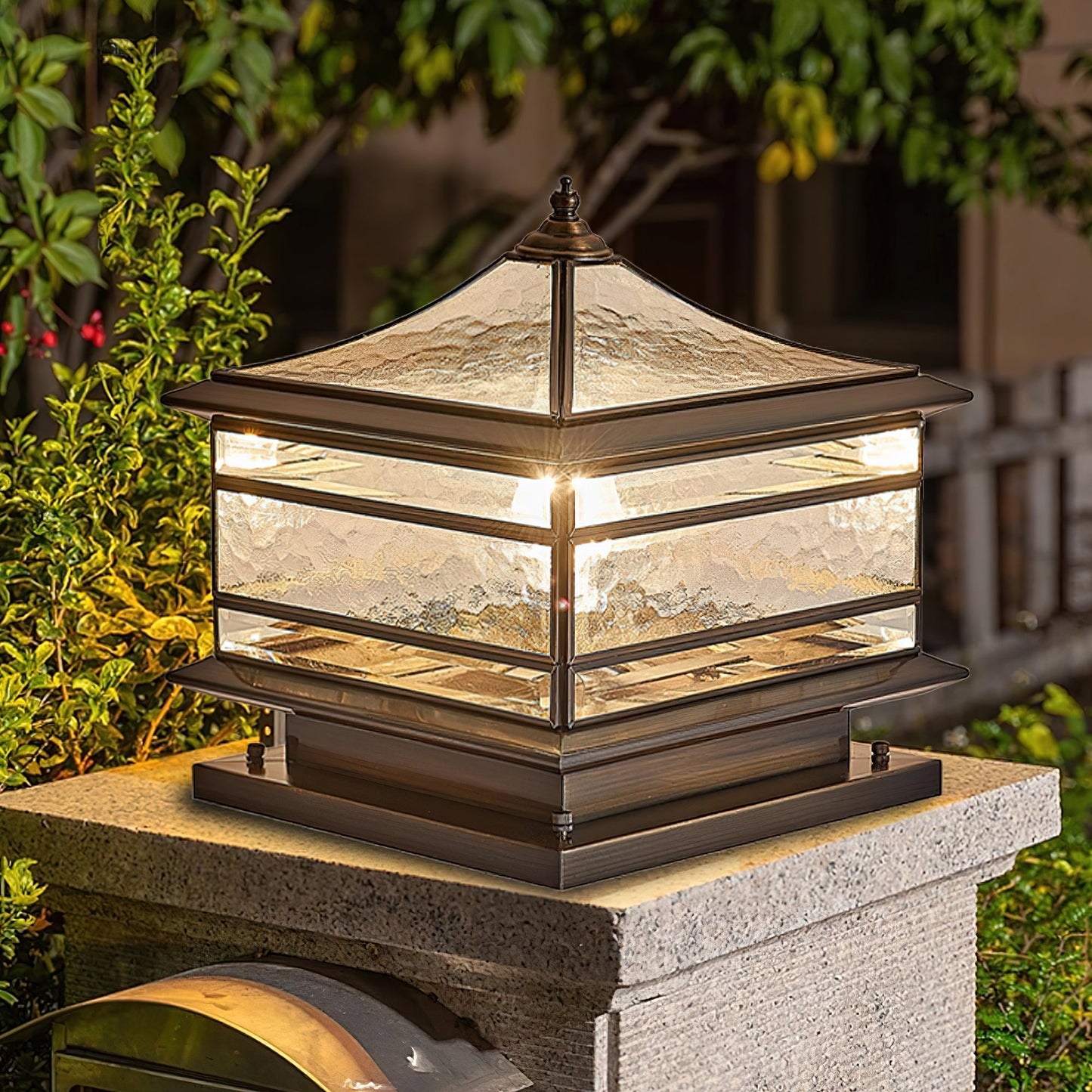 Waterproof Tempered Glass Column Light