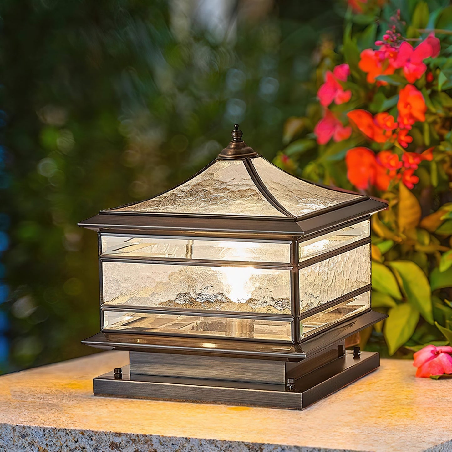 Waterproof Tempered Glass Column Light
