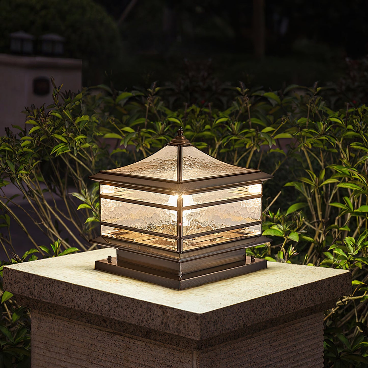 Waterproof Tempered Glass Column Light
