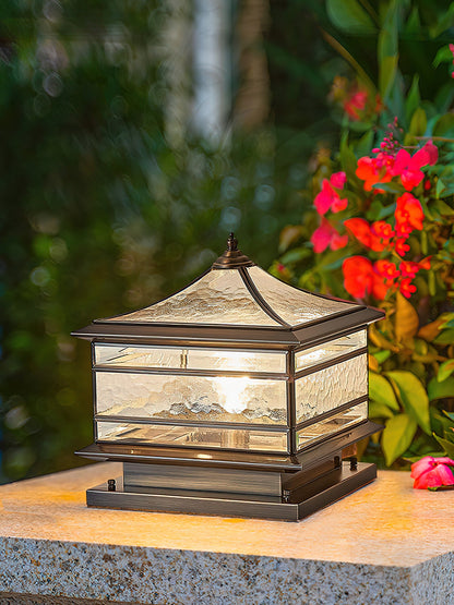 Waterproof Tempered Glass Column Light